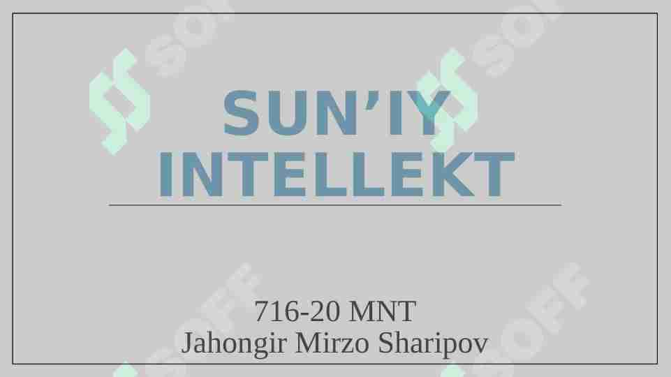 Sun'iy intellekt