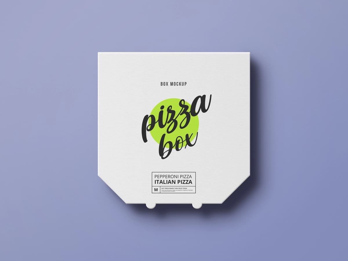 Oq kartonli pizza qutisi maketi | White cardboard pizza box mockup