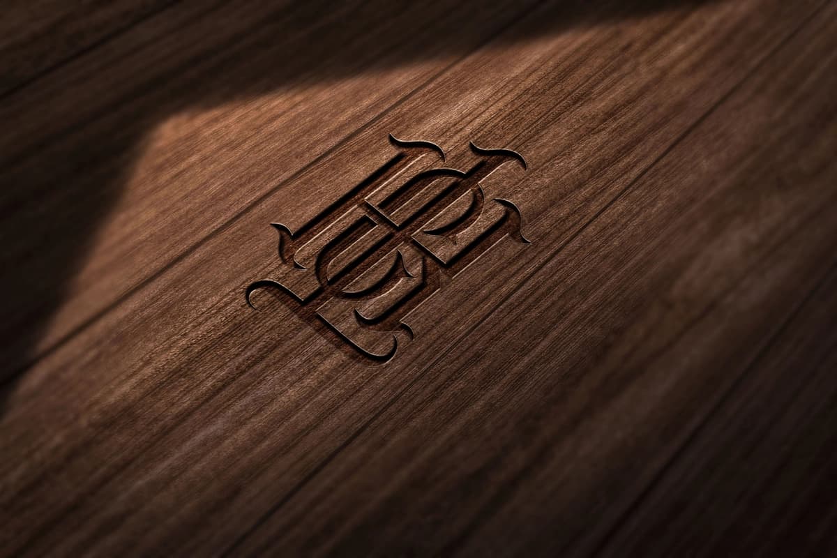 Yog'och logotip maketi | Wood logo mockup