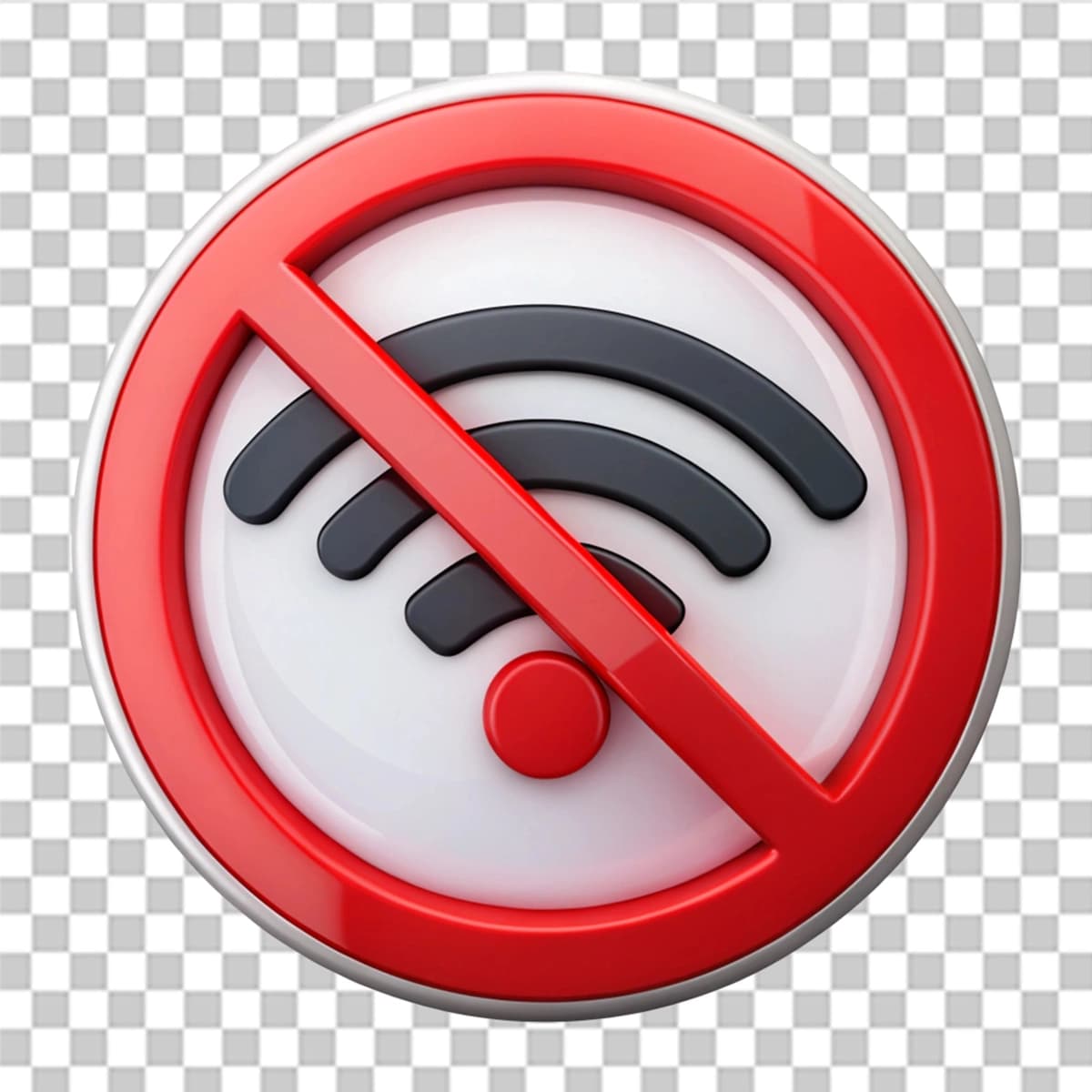 Shaffof fonda internet tarmog'i signali yo'q | No internet network signal isolated transparent background