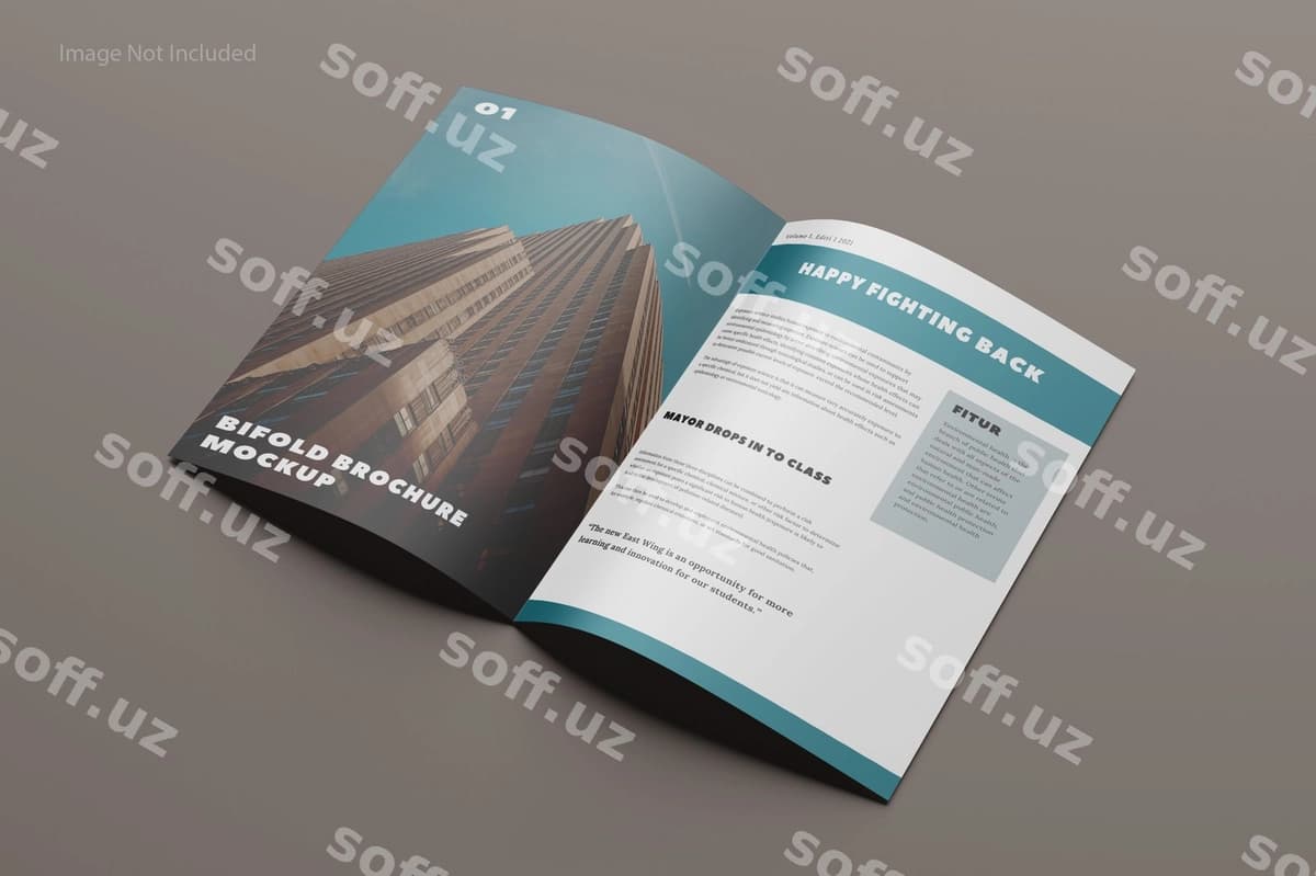 A4 ikfonda premiy psd | A4 bifold mockup premium psd