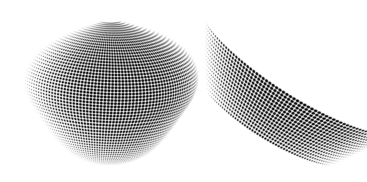 Dizayn elementlari belgisini tahrirlash mumkin boʻlgan yarim ohangli ramka nuqta doira naqshini oʻrnating | Set design elements symbol editable halftone frame dot circle pattern