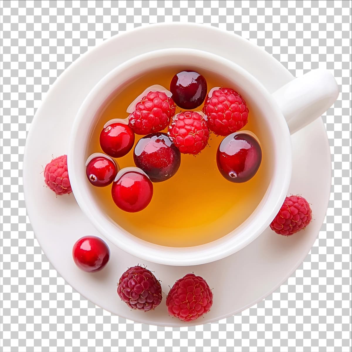 Kızılcık malinali choy tetiklantiruvchi ichimlik | Tea with cranberries raspberries refreshing drink