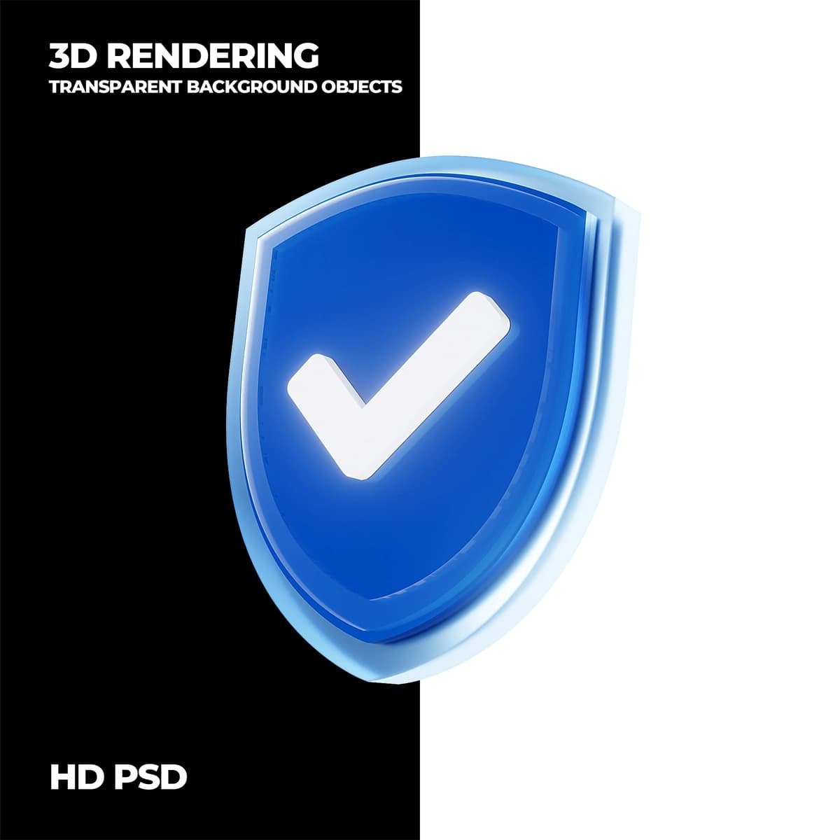 3D render qalqon himoyasi muvaffaqiyati belgisi elementi | 3d render shield protection defense success icon element