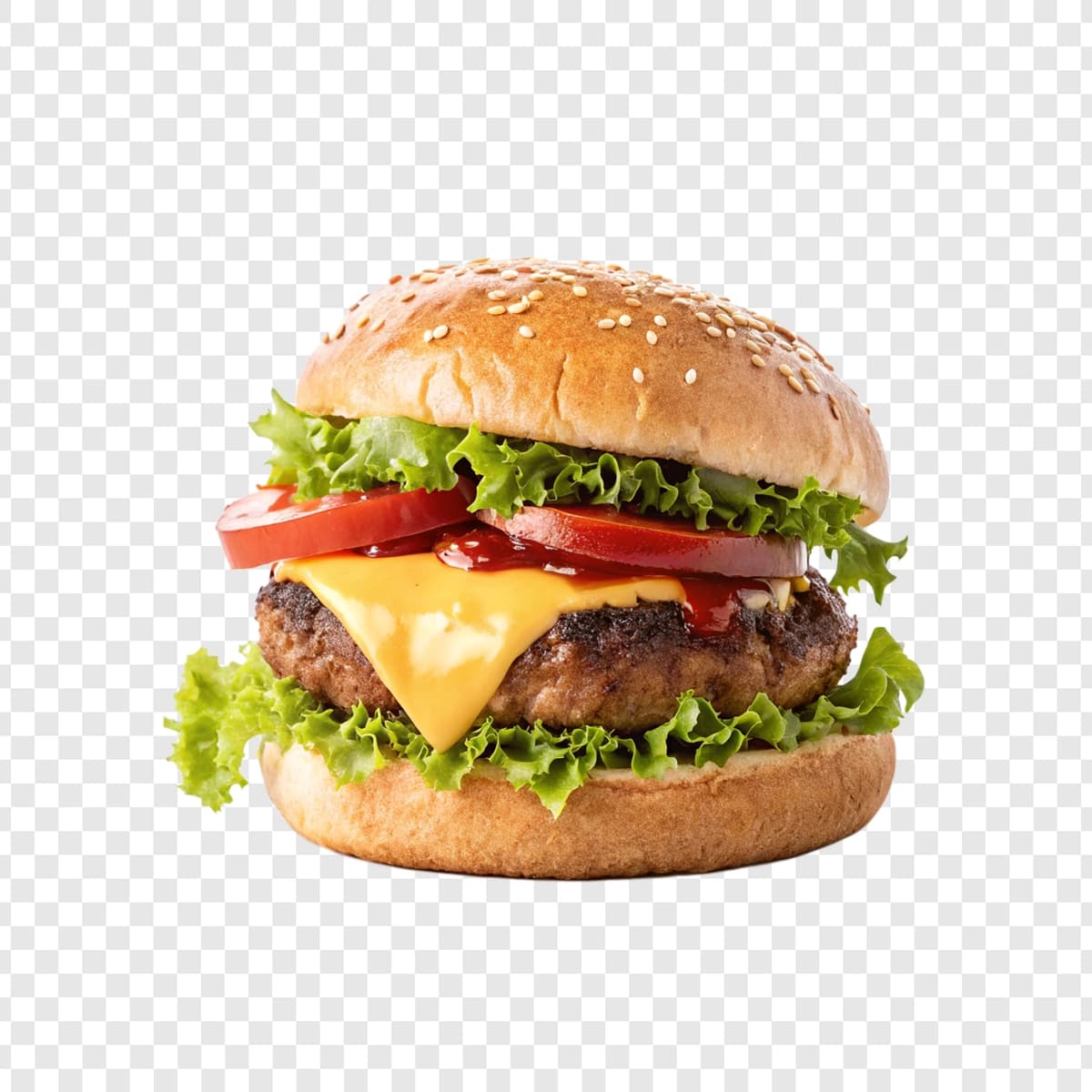 Juicy cheeseburger izolyatsiya qilingan shaffof fon | Juicy cheeseburger isolated transparent background