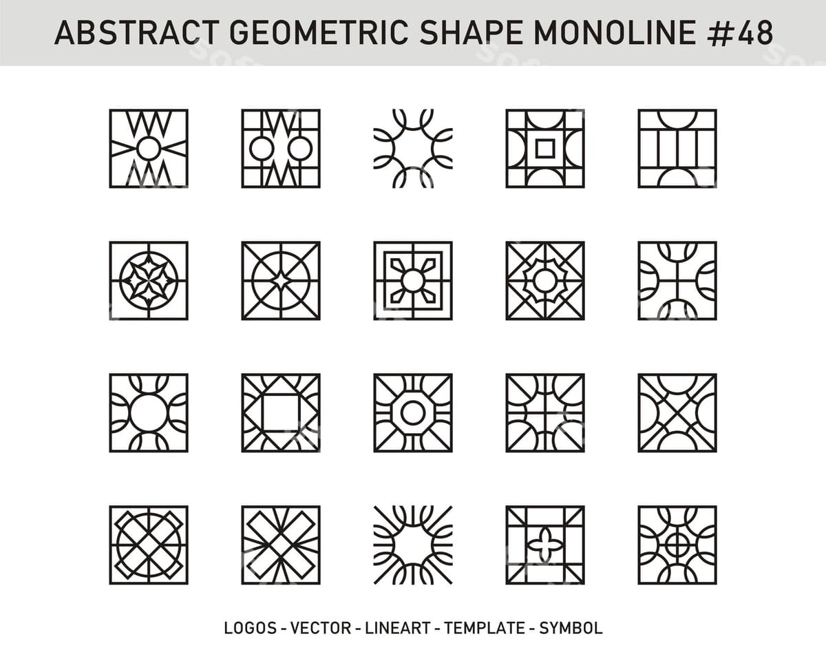 Abstrakt geometric ikonkalar to'plami | Abstract geometric icons collection