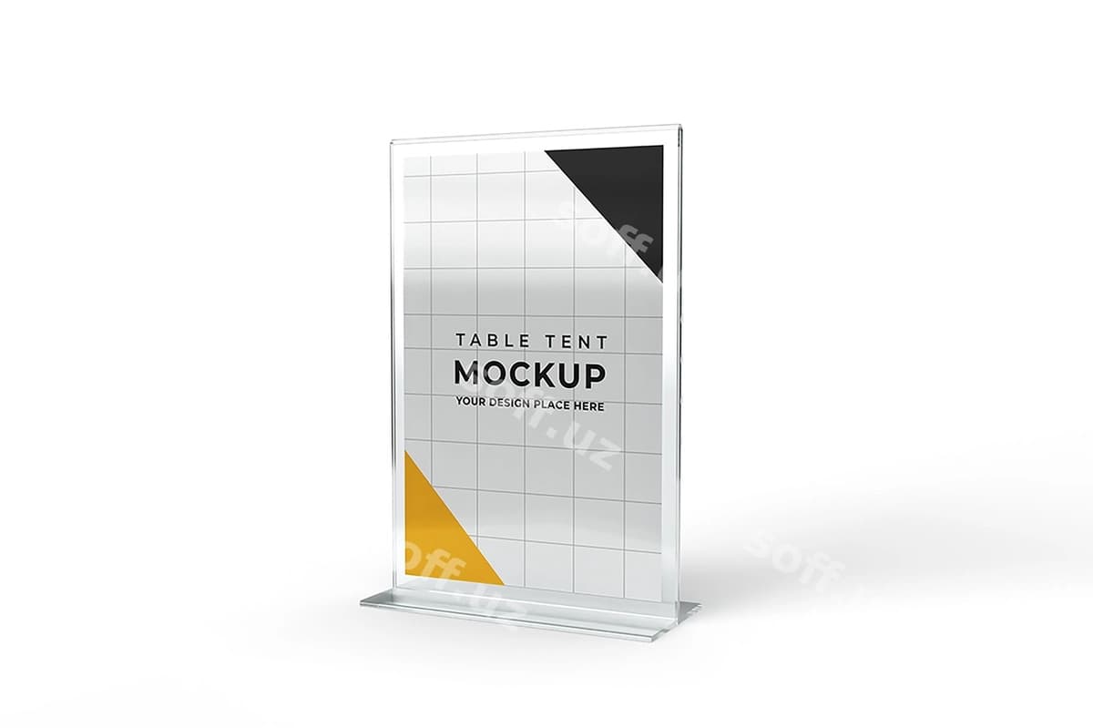 Akrilik stol tentsi mockup | Acrylic table tent mockup