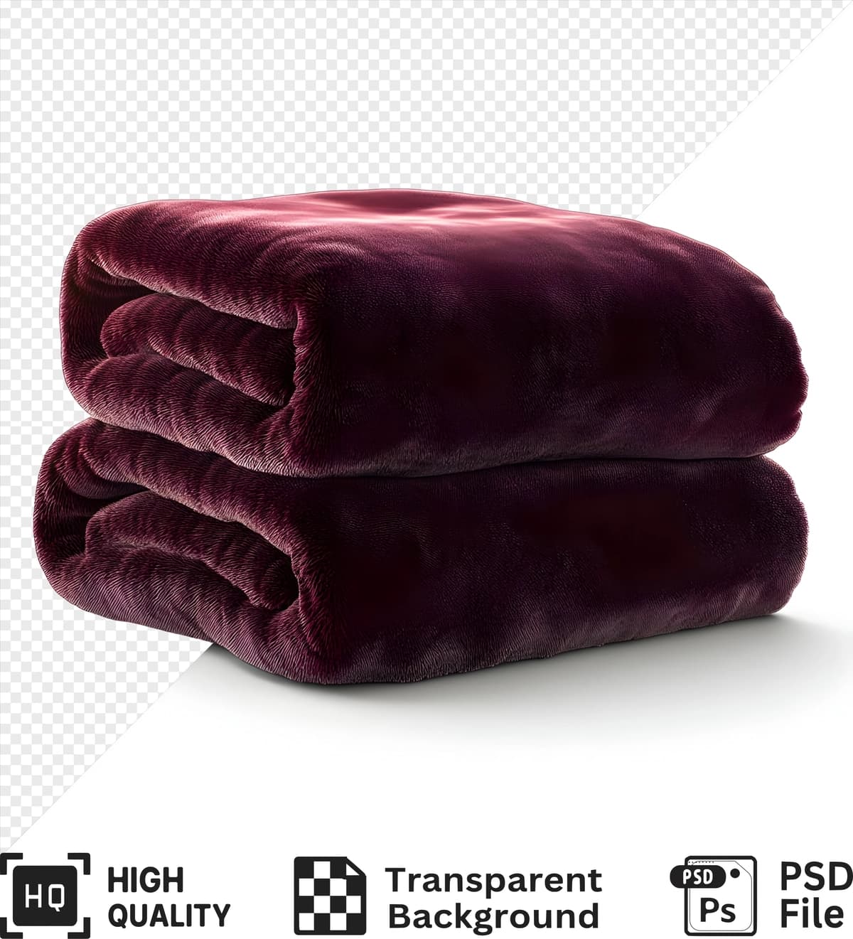 Buklangan qizil adyol izolyatsiya qilingan oq fon shaffof fon | Folded red blanket isolated white background transparent background