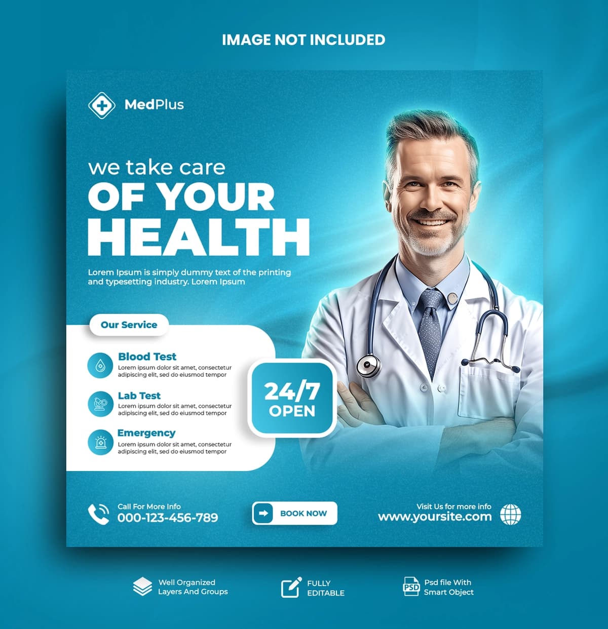 Psd sog'liqni saqlash ijtimoiy media post dizayni | Psd healthcare social media post design