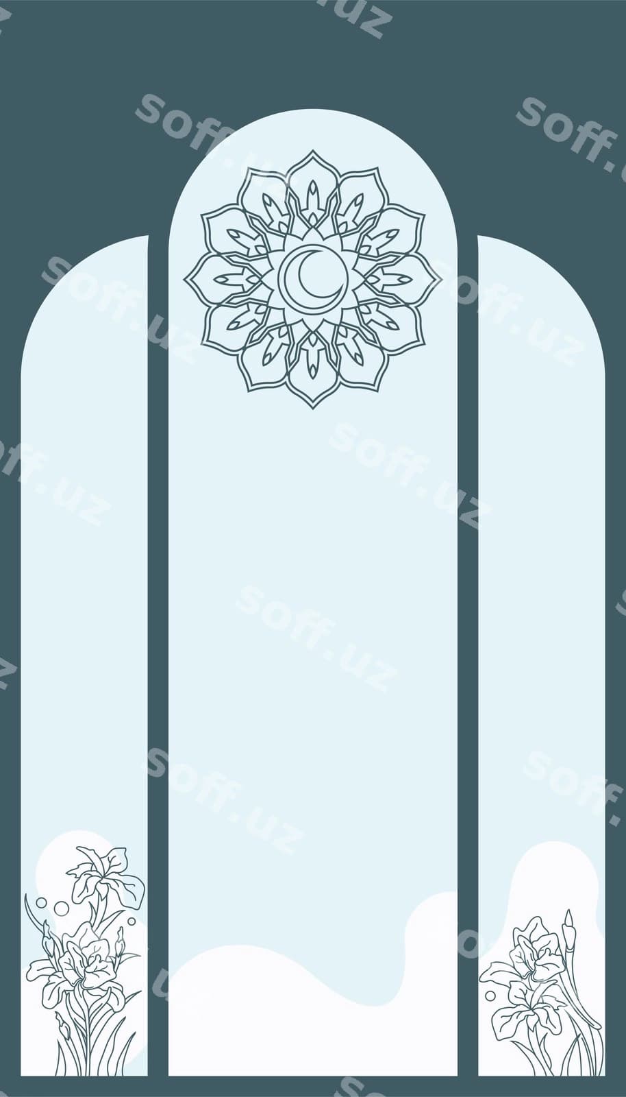 Estetik chizuqli gulli namoz xonçasi | Aesthetic outlined floral prayer mat