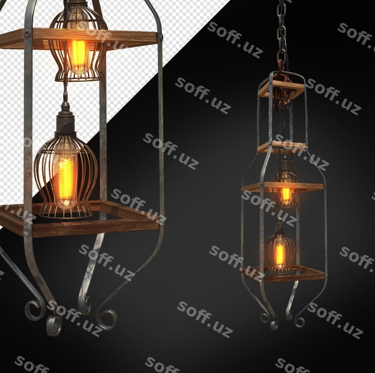 Antik halogen lampasi poyenda | Antique halogen lamp pendant