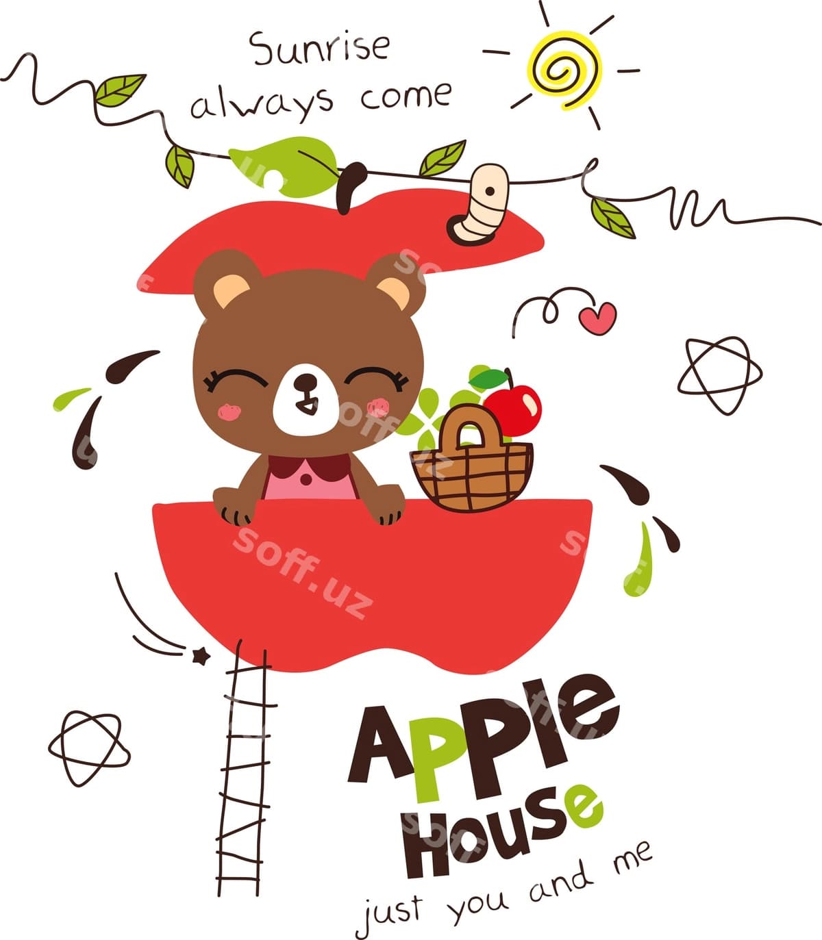 Apple uy qizil chizgi ijodiyatı | Apple house red doodle
