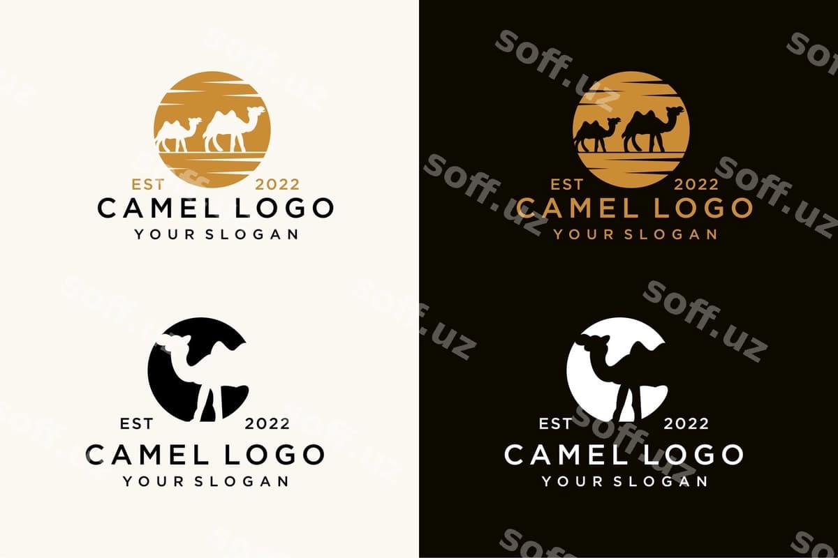 Arab logotip karavon g'ambarlari | Arabian logo caravan camels