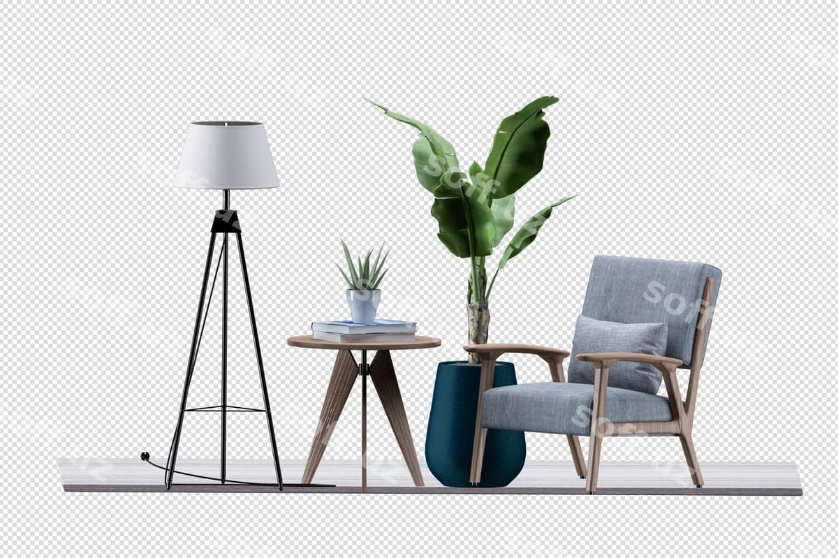 Armchair o'simlik 3D rendering | Armchair plant 3d rendering