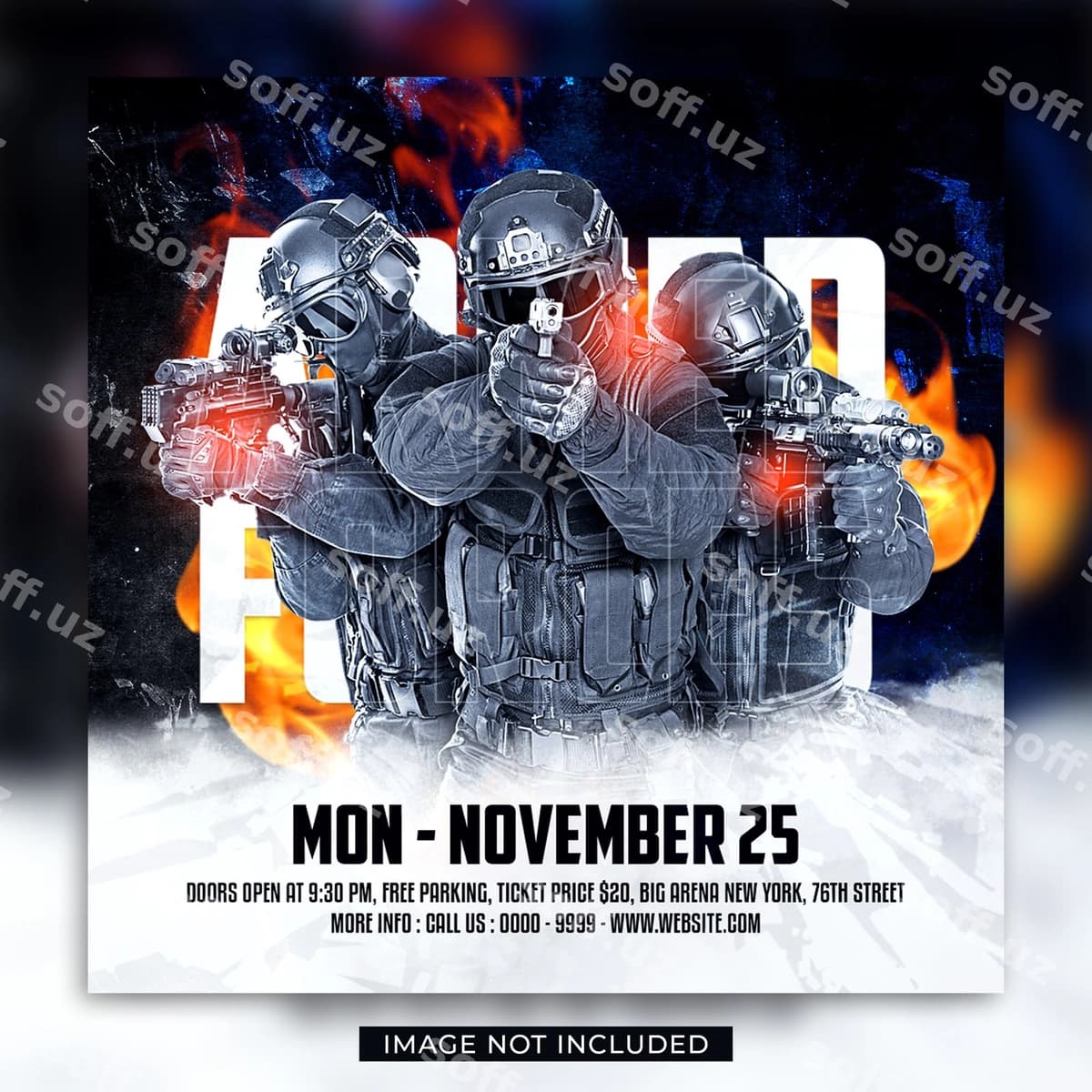 Silahlı qo'llar flyer ijtimoiy tarmoqlar posti | Armed forces flyer social media post