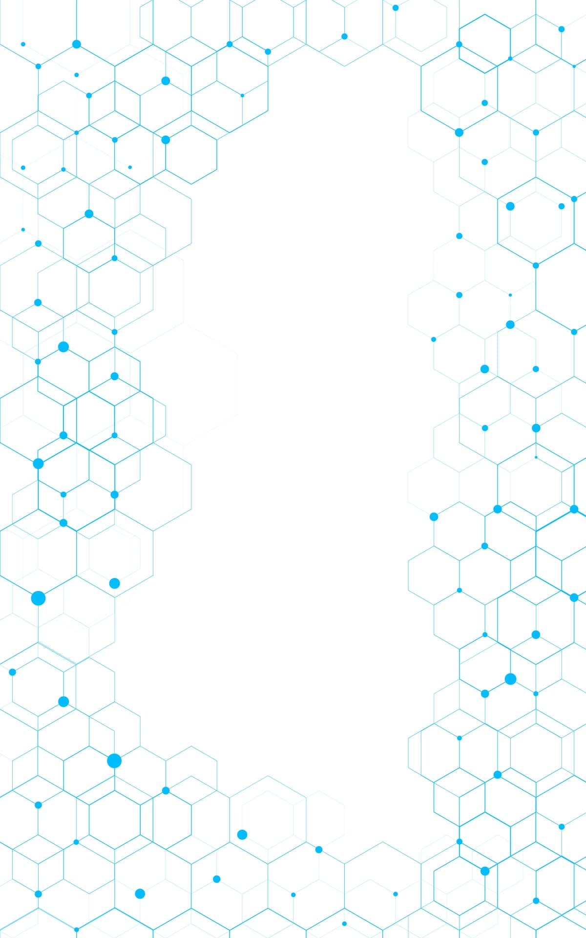 Moviy texnologiyali olti burchakli naqsh oq fon | Blue tech hexagon pattern white background