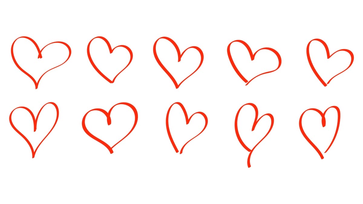 Doodle yuraklar eskizi turli xil qo'lda chizilgan yurak piktogramma to'plami | Doodle hearts sketch set various different hand drawn heart icon