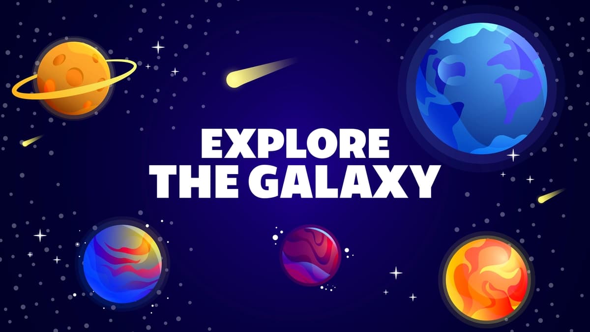 Sayyora rasmlari bilan galaktika mavzulari fonini o'rganing | Explore galaxy themes background with planet illustration