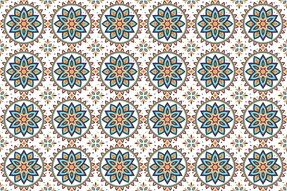 Gulli mandala naqshini takrorlash | Floral mandala repeat pattern