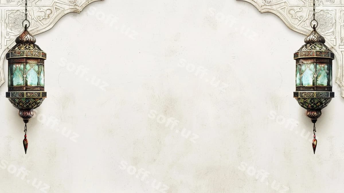 Orqa fon islamiy chiraf naqshi bilan | Background with islamic lantern ornament