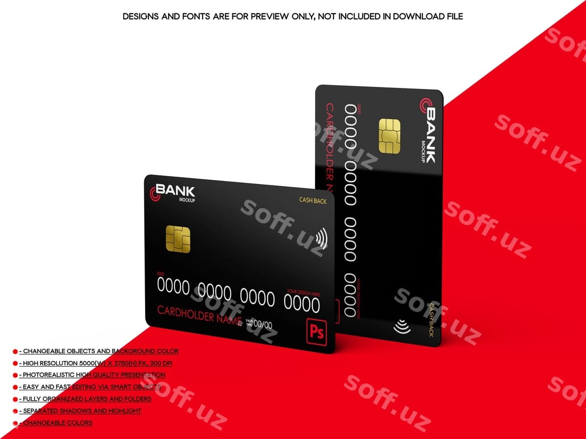 Bank kartochkasi mockup n7 | Bank card mockup n7