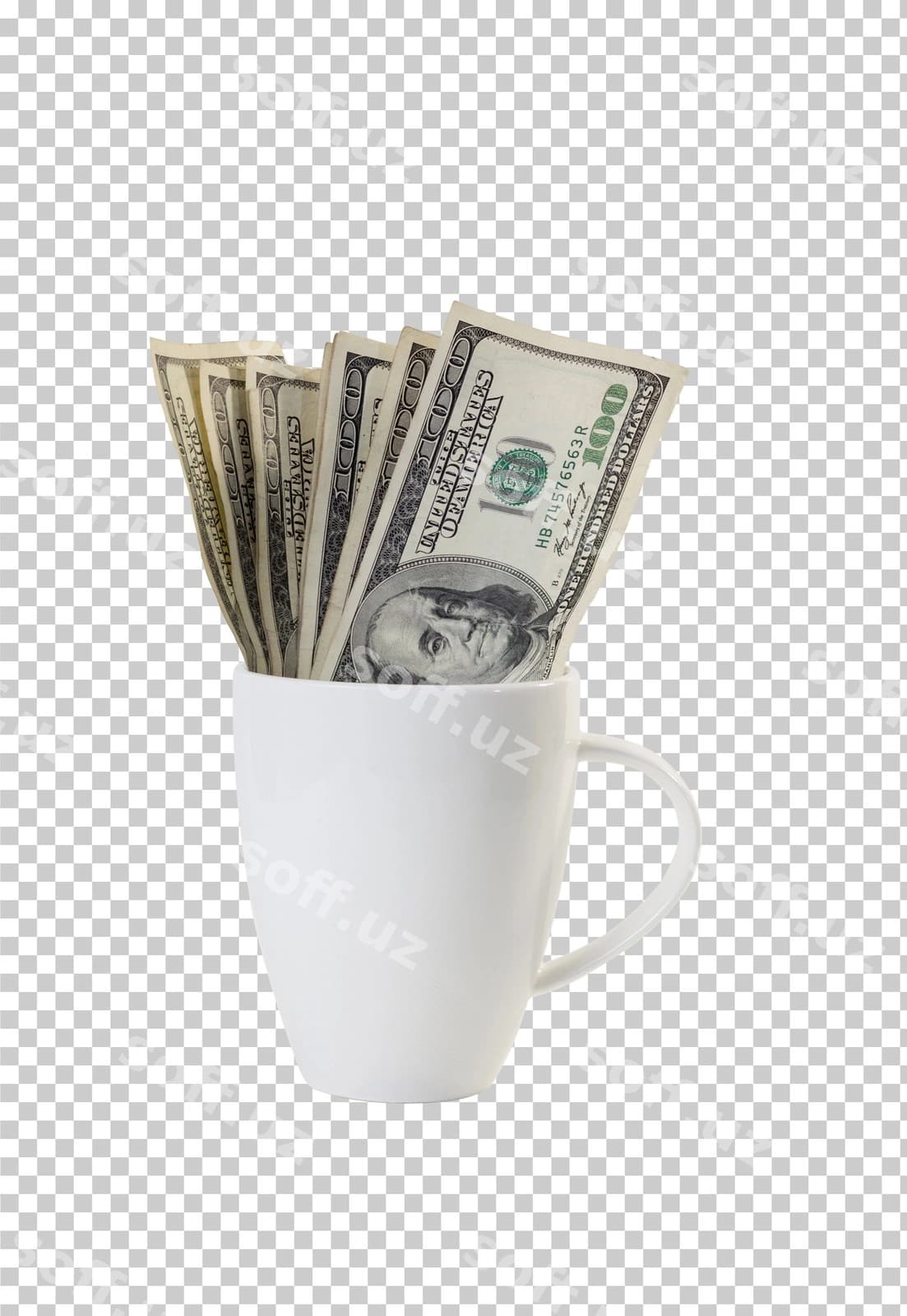 Izolyatsiya qilingan banknot kofe kubogi | Banknote coffee cup isolated