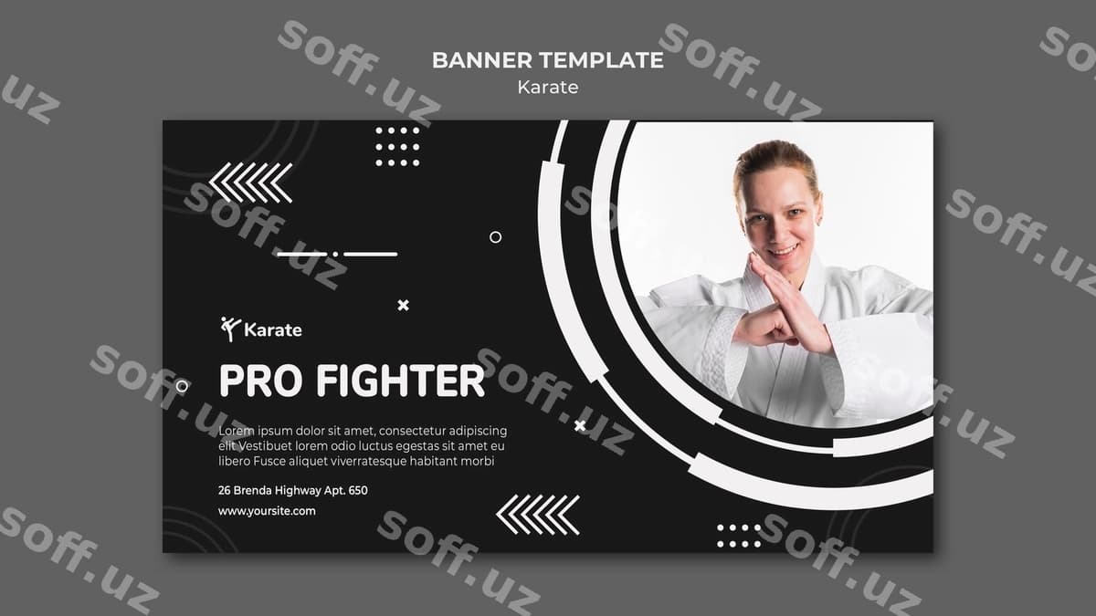 Baner karate sinfi promo shabloni | Banner karate class promo template