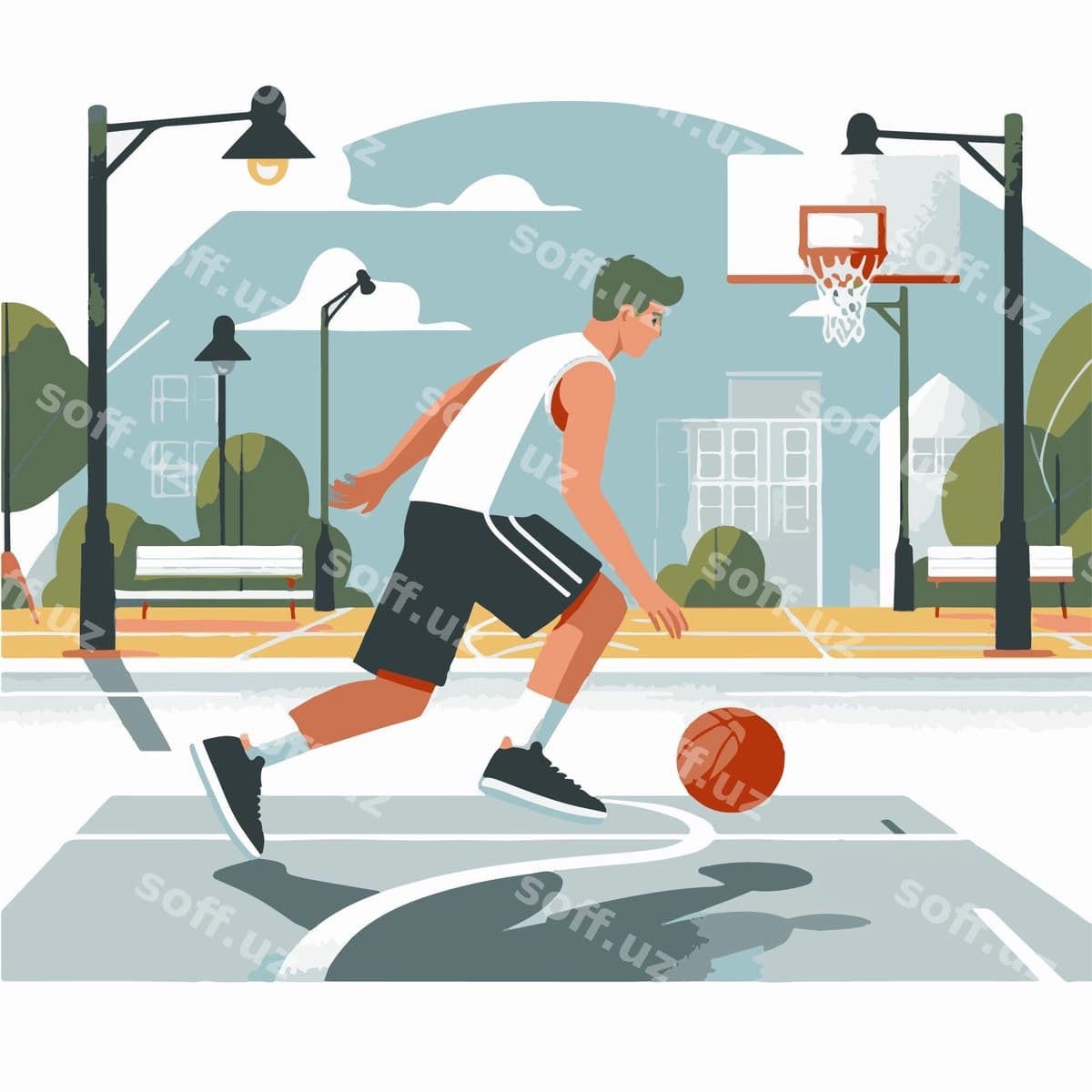Basketbol o'yinchi shahar sud | Basketball player city court