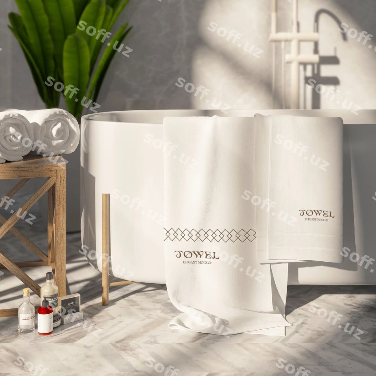 Hovuz mochiq namuna dizayni | Bathroom towel mockup design