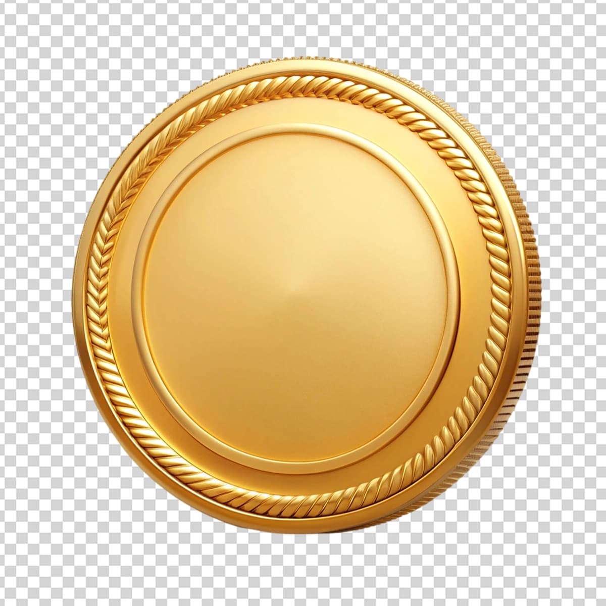 Oltin tanga izolyatsiya qilingan shaffof fon | Gold coin isolated transparent background