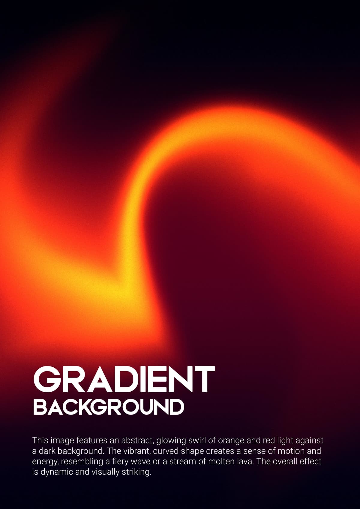 Mavhum porlayotgan to'q sariq qizil gradient quyuq fon | Abstract glowing orange red gradient dark background