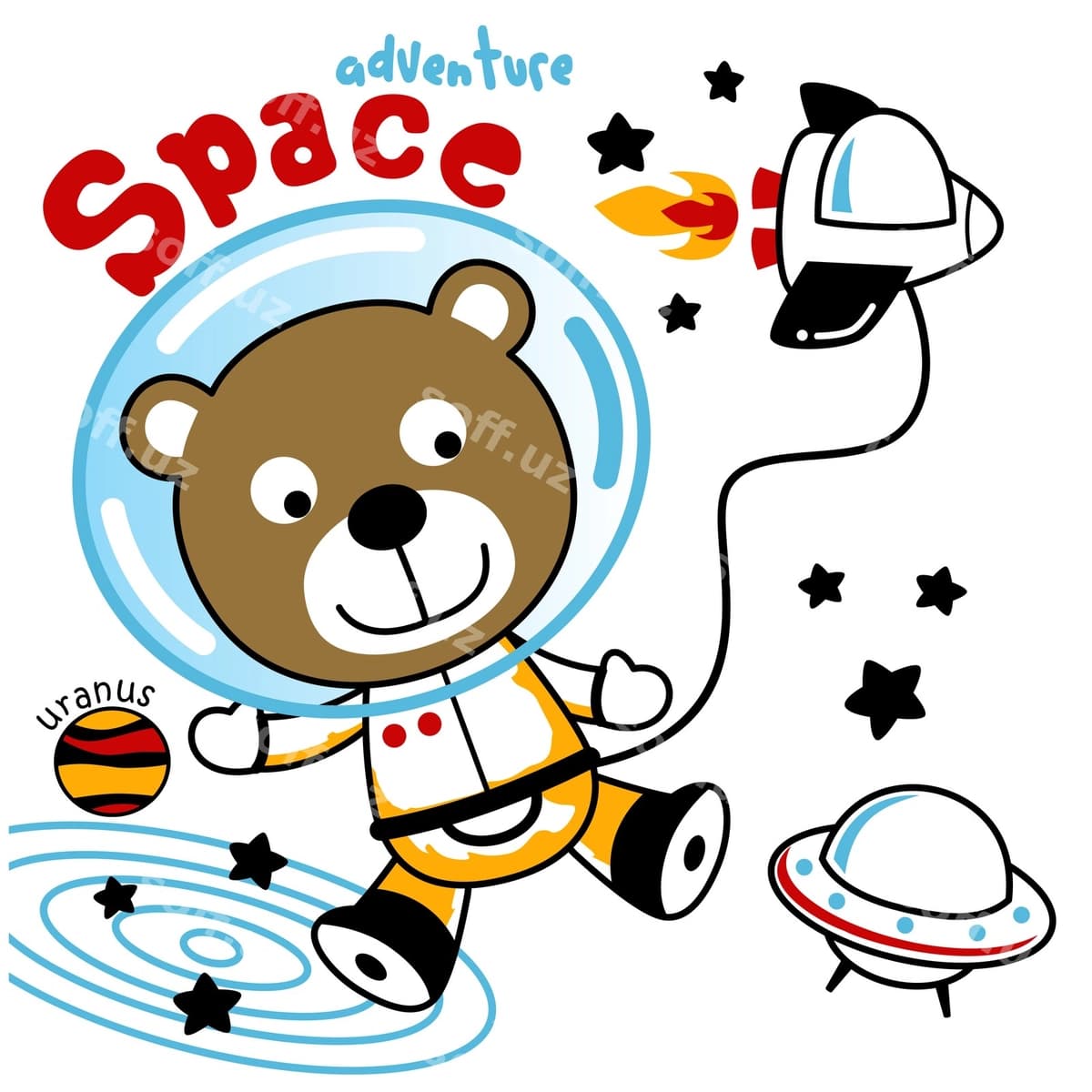 Ayiq astronavt komik hayvon kartunlari | Bear astronaut funny animal cartoon