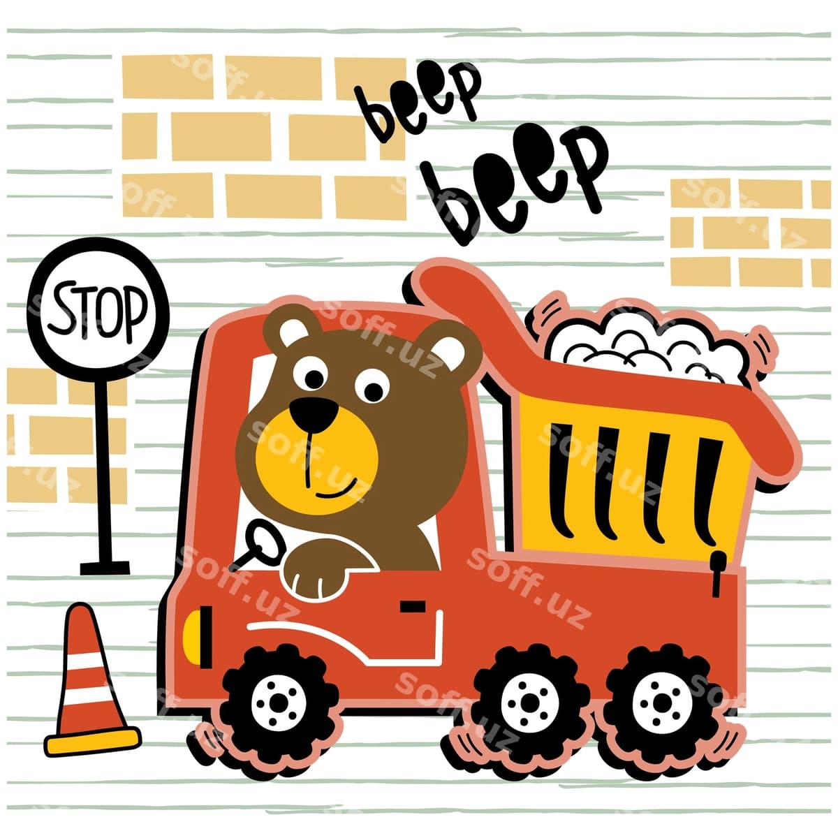 Ayiq traktor arqali qiziqarli hayvon kartunlari | Bear truck funny animal cartoon