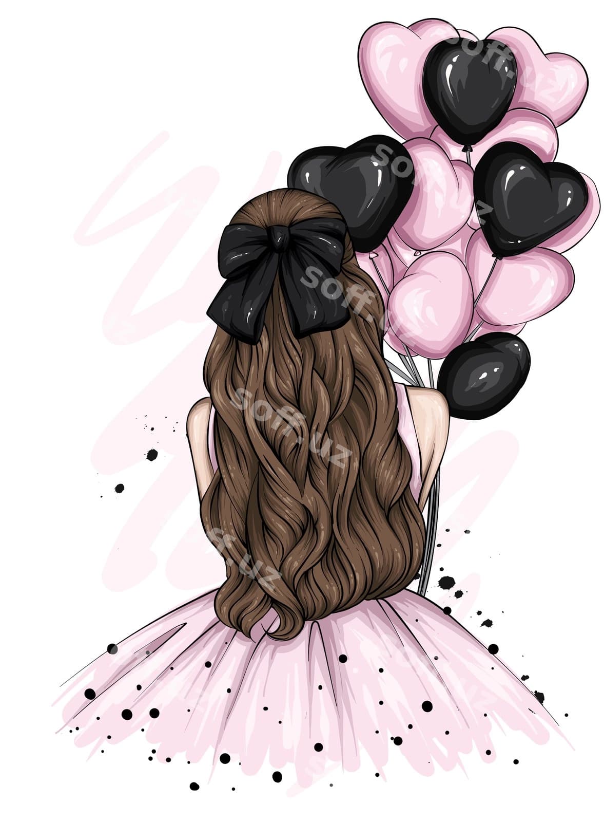 Go'zal qiz sharqillar yullar bilan | Beautiful girl with balloons hearts
