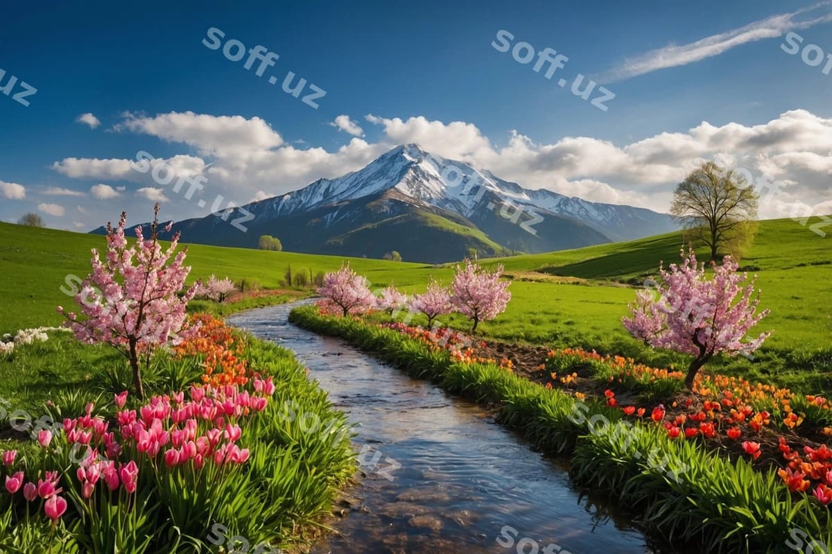 Chiroyli bahor manzara orqa fon | Beautiful spring landscape background
