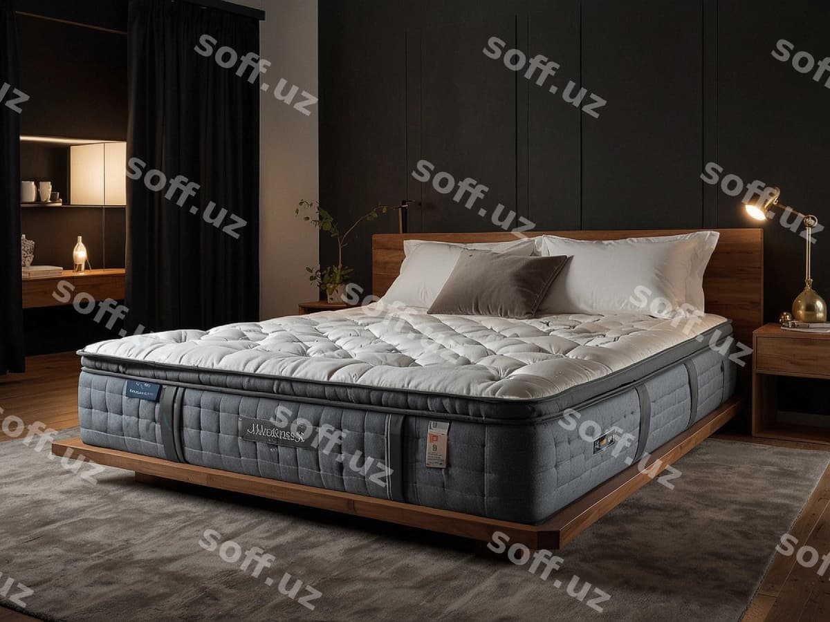 Bu kulrang qoshiqli yotoq | Bed with gray comforter it