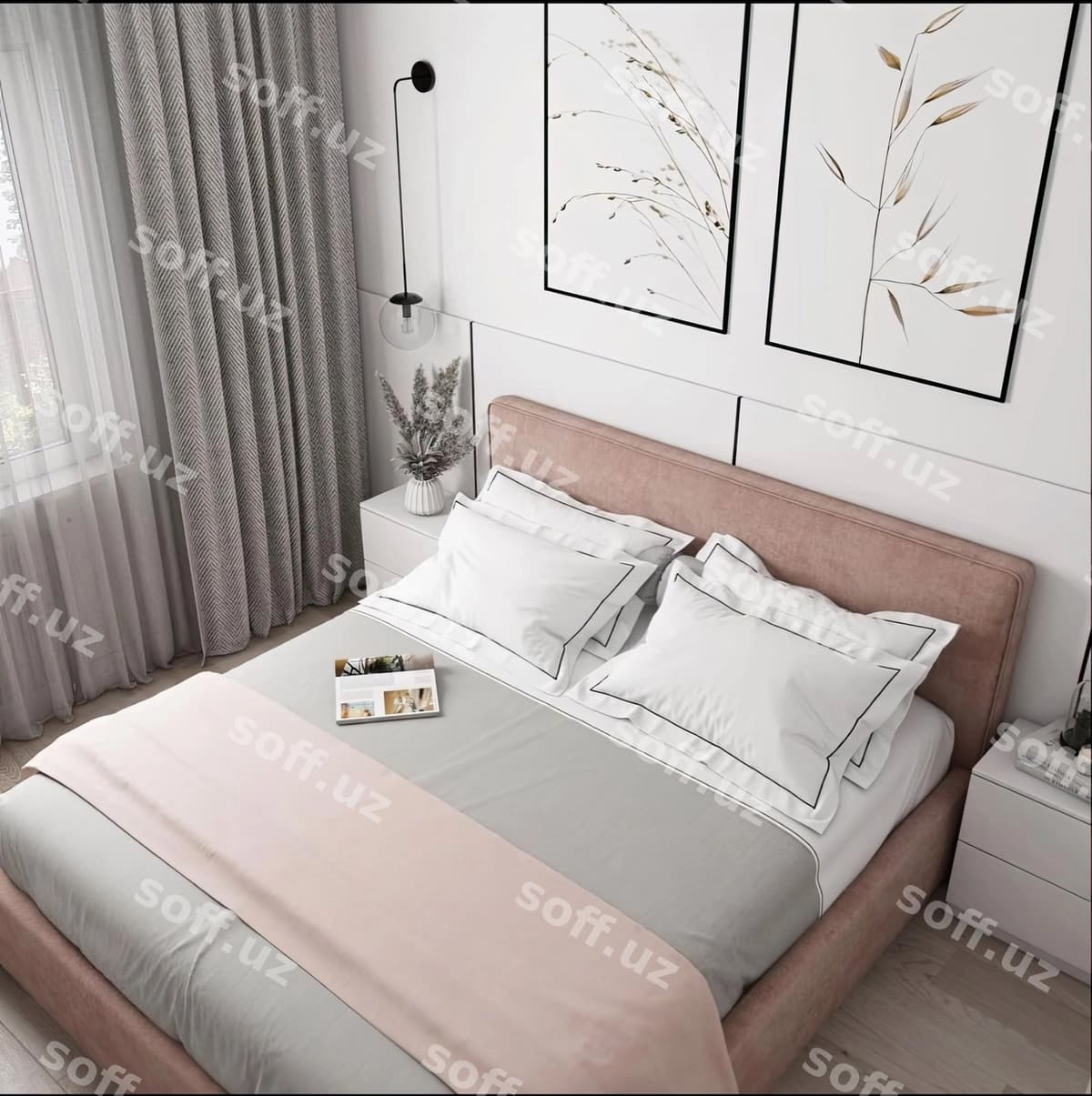 Yotoq xonasi bilan yotoq, kitob, yotoq | Bedroom with bed book bed