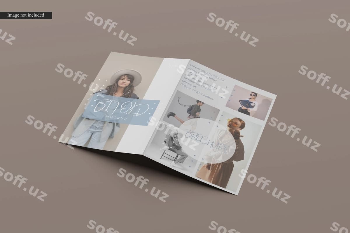 Ikki qismlı broshyur namunasi | Bifold brochure mockup