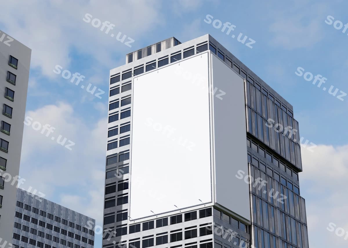 Billboard namuna baland binо ko'cha | Billboard mockup tall building street