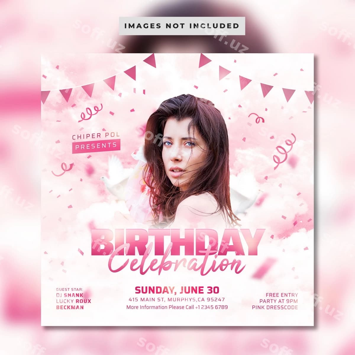 Tug'ilgan kunni nishonlash uchun varaq | Birthday celebration flyer