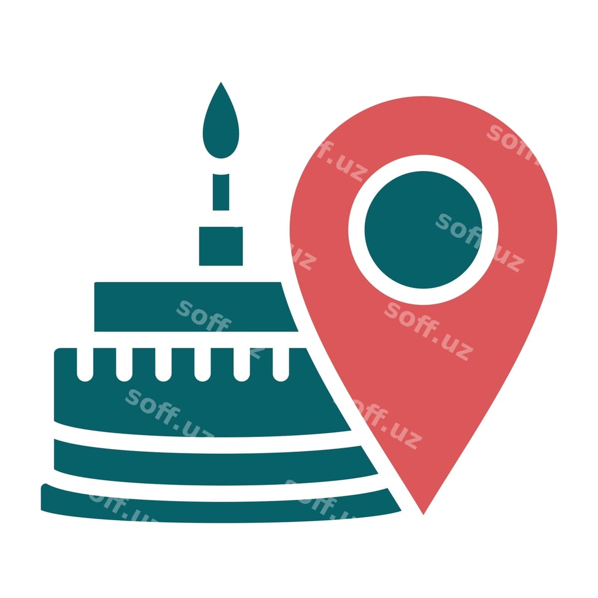 Tug'ilgan kun joylashuv ikon uslubi | Birthday location icon style