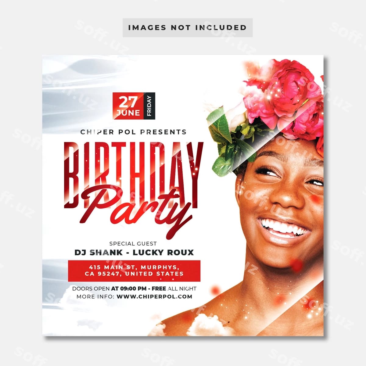 Tug'ilgan kun bayrami uchun varaqalar | Birthday party flyer