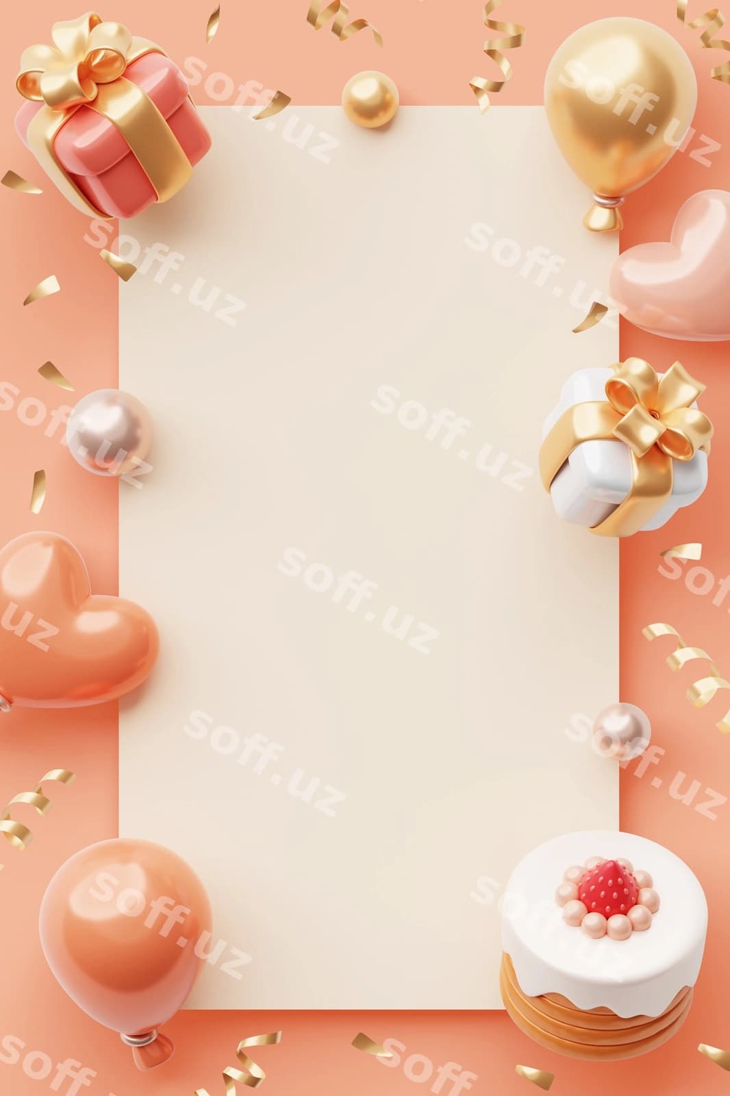 Tug'ilgan kun uygun bo'sh bandlirish banneri | Birthday vertical blank banner