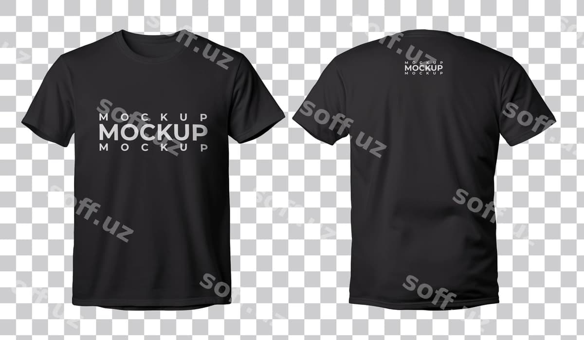 Qora t-shirt mockup shablon | Black t shirt mockup template