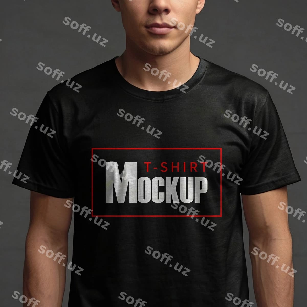 Qora tshirt mockup shablon | Black tshirt mockup template