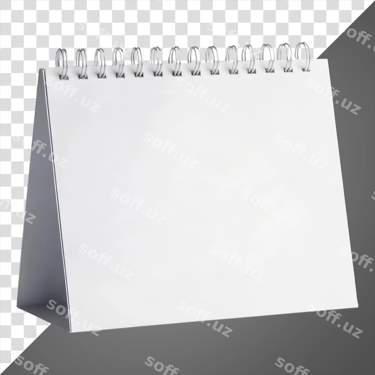 Bo'sh desktop spiral bog'langan taqvim | Blank desktop spiralbound calendar