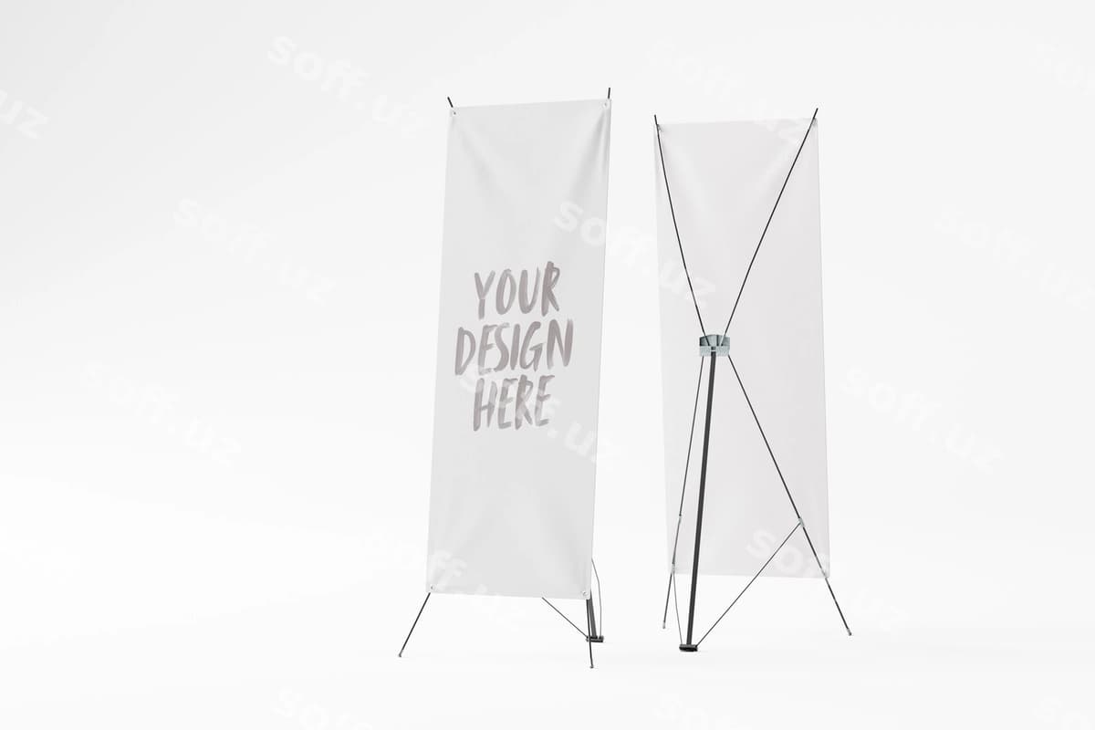 Bo'sh xbanner maketi tadbir reklamasi | Blank xbanner mockup event advertising