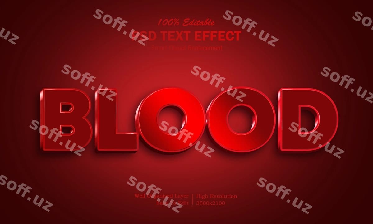 Qon matni effekti | Blood text effect