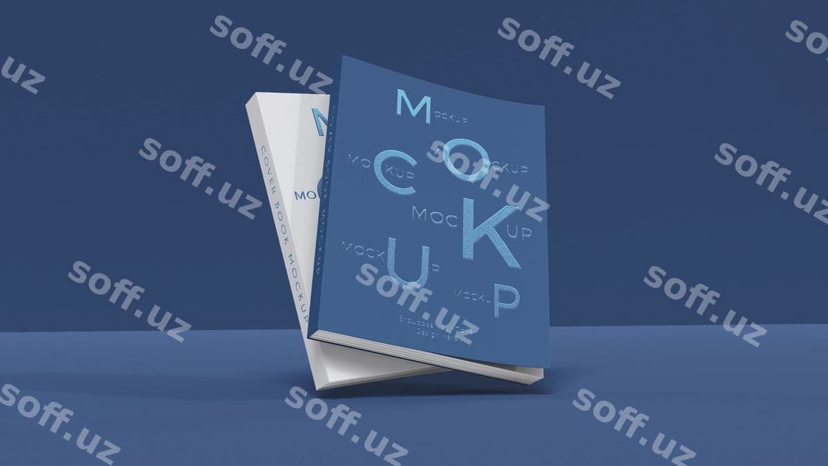 Kitob varaqi mockup dizayni | Book cover mockup design