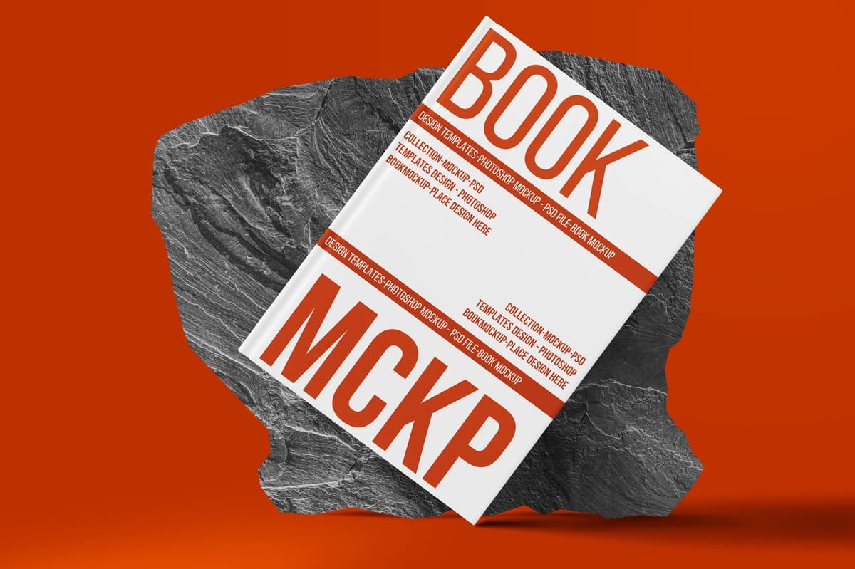 Haqiqiy kitob maketi teksturali sirt | Realistic book mockup textured surface